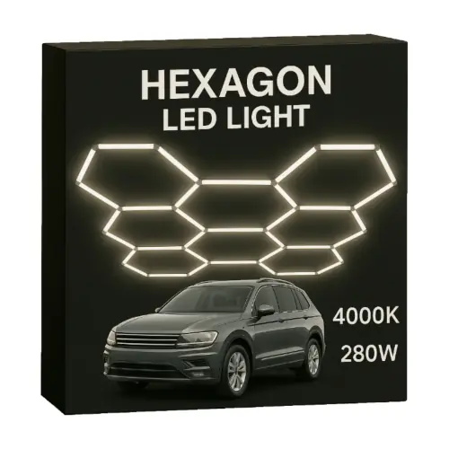 Klienci polecają | Zestaw BIAŁY Lamp LED HEXAGON 8 - 280W - 4000K