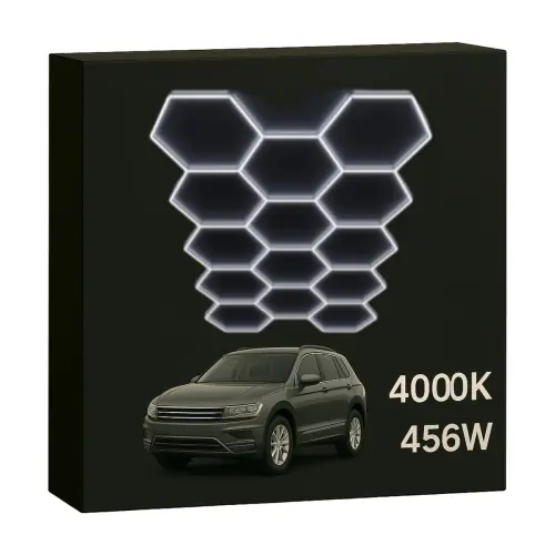 Super okazja - Zestaw BIAŁY Lamp HEXAGON 14 LED - 456W - 4000K