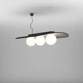 AQfelt OVALL BALL midi x3 LED L930 zwieszany czarny + panel grafitowy 59897-L930-D0-00-G2 AQForm | Już w sprzedaży