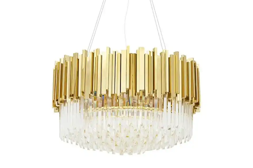 Jakość premium - Lampa wisząca IMPERIAL GOLD 60 - stal, kryształ-ADANI