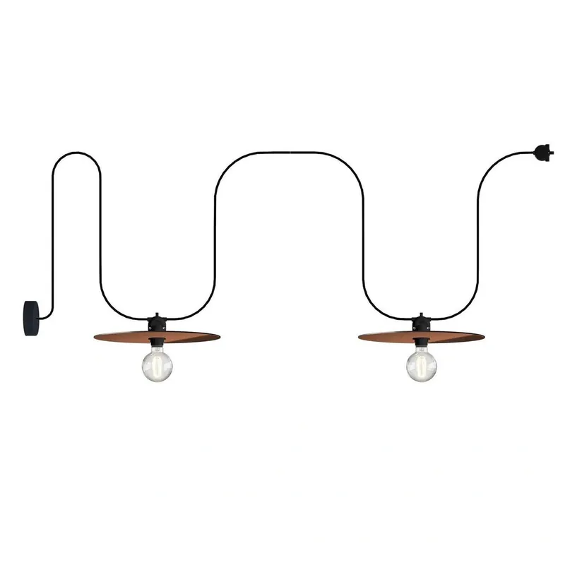 Zewnętrzna lampa sznurkowa EIVA IP65 z 2 kloszami i różą Creative cables BPDE2EIVA2MDR21-PDE2BKEIVA2NSM04DDRASOTS-L - Nowa pozycja w ofercie