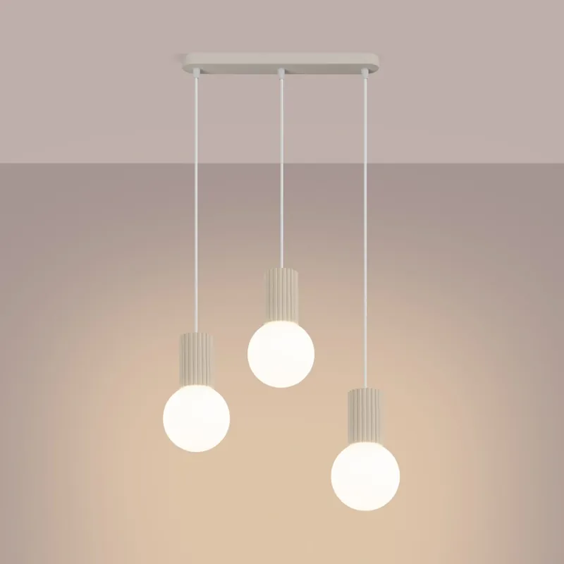 Kupuj bezpiecznie - SOLLUX SL.1993 lampa wisząca HALO 3L beżowa