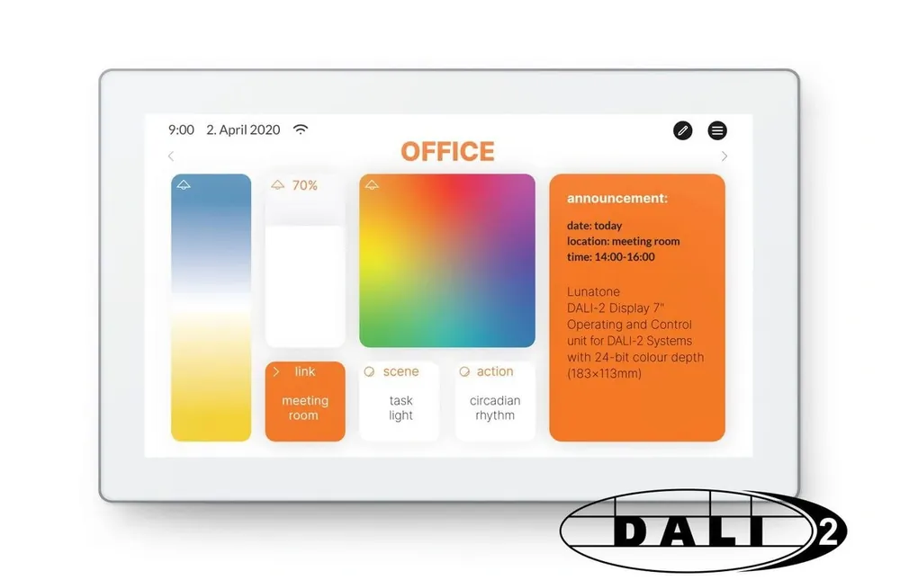 Wyświetlacz DALI-2 biały Panel dotykowy i kontroler LUNATONE 86456840-W | Skorzystaj teraz