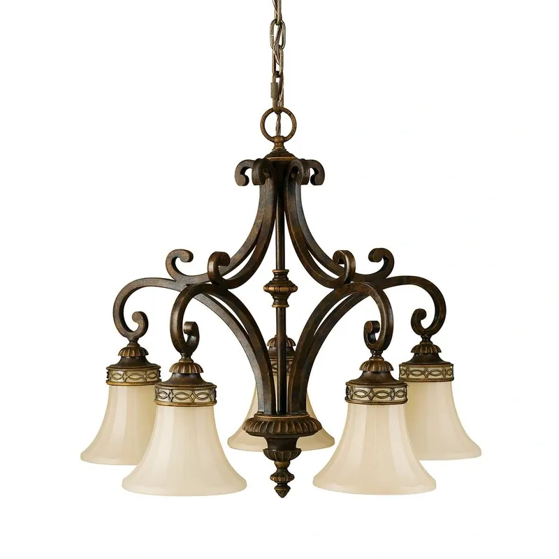 Żyrandol Drawing Room Orzech włoski FE-DRAWING-ROOM5 Elstead Lighting - Wyjątkowa oferta