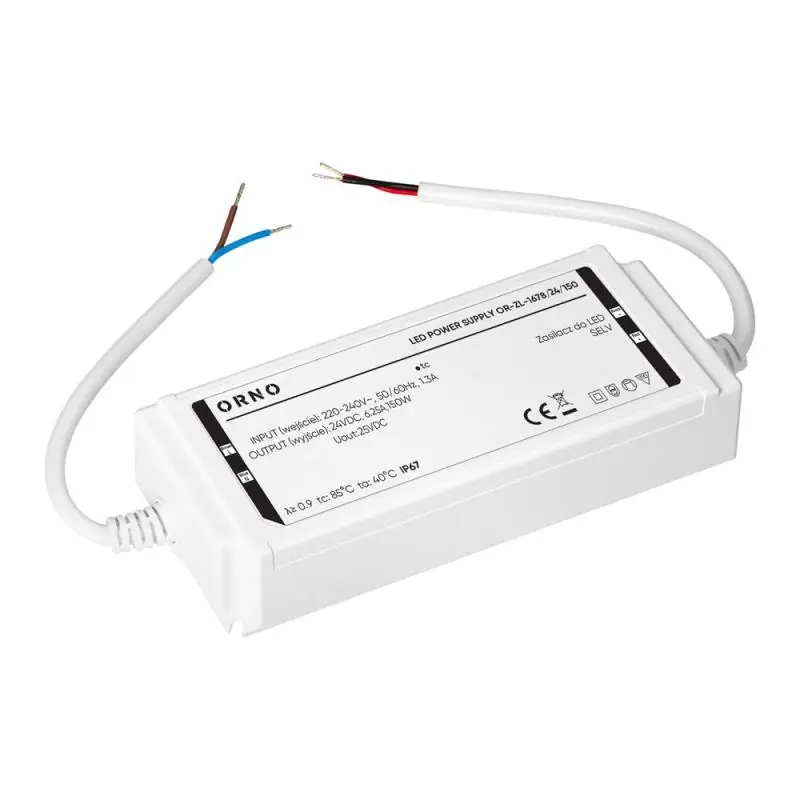 Zasilacz LED, hermetyczny, 24V, 150W, IP67 | Produkt polecany