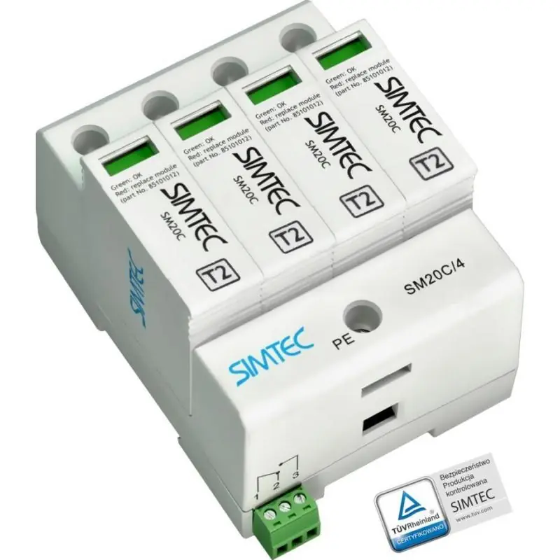 Ogranicznik przepięć C 4P 20kA SIMTEC SM20C/4P - 85102000 | W sprzedaży