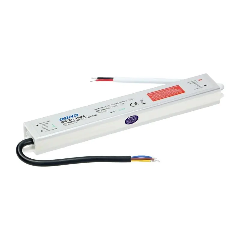 Zasilacz LED płaski 30W 12V DC IP67 - OR-ZL-1604 - Ekspresowa wysyłka