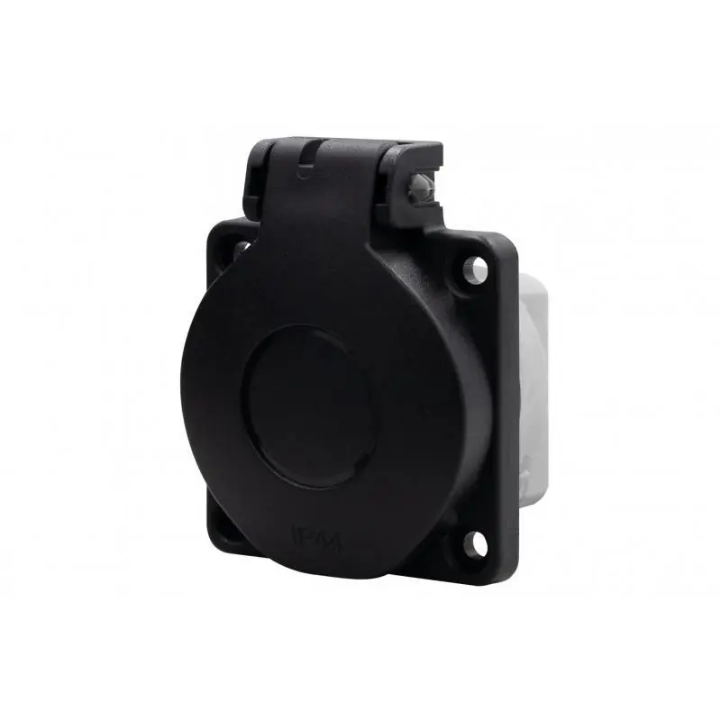 Gniazdo tablicowe 16A 250V 2P+Z IP44 SCHUKO czarne F-ELEKTRO 71092 - Tylko przez ograniczony czas