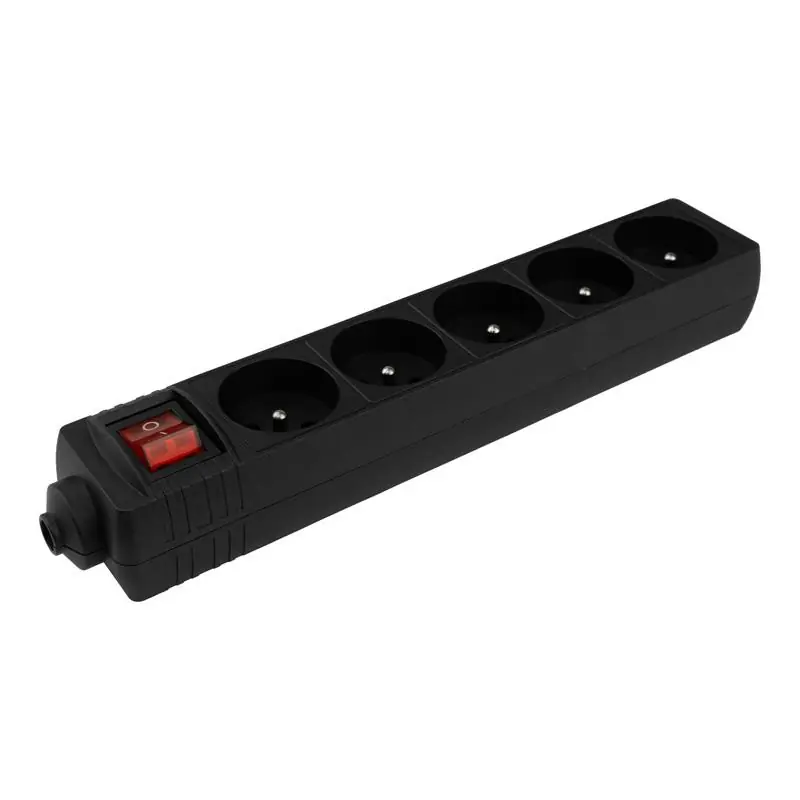 Listwa zasilająca 5 gniazda z/u z wyłącznikiem czarna - Top oferta