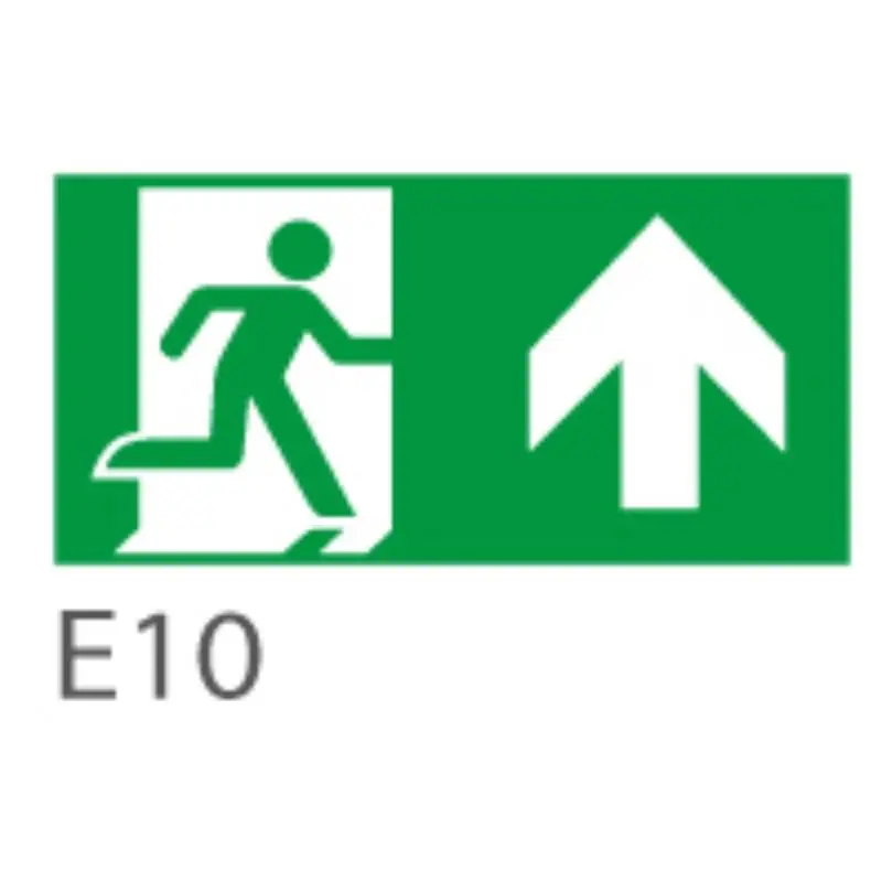 Hit cenowy - Piktogram WYJŚCIE W GÓRĘ PRAWO - E10 (300X150mm) - 97997