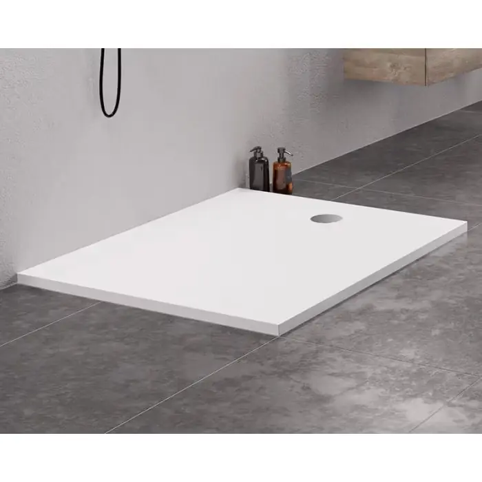 Bardzo popularny produkt - Brodzik nex konglomeratowy prostokątny 100x90x3,5 biały, gł.2cm, fi 90 B-0458