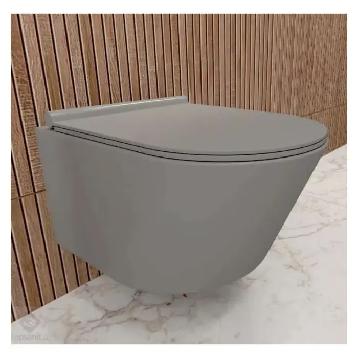 Alicante gris rimless miska wisząca wc z deską szary mat CE-MW-004-77-50 | Ekspresowa dostawa