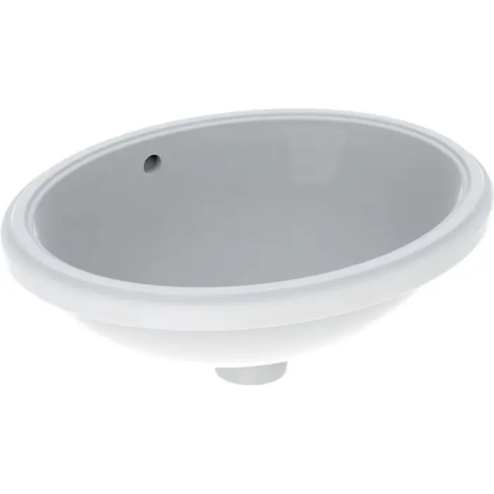 Prosto z fabryki - Umywalka podblatowa variform, owalna b1=42cm, otwór na baterię=bez, przelew=widoczny, biały / keratect / spód szkliwiony 500.749.00.2