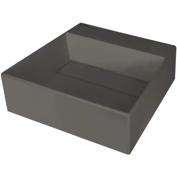 Bezpieczne zakupy - Umywalka correo granit antracyt/titanium z maskownicą 400x400 mm CQR TU4M