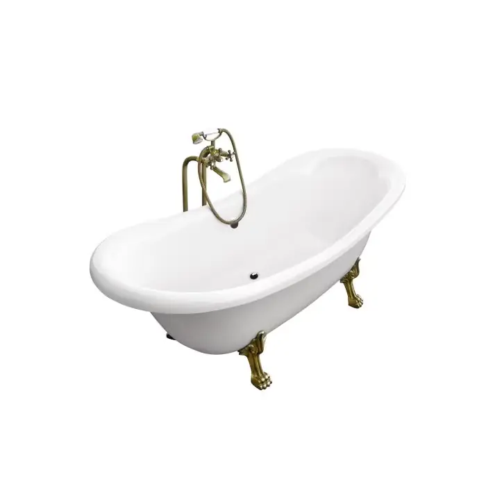 Wielka wyprzedaż - Amelia wanna wolnostojąca nogi złote 190 x 77 WKA-190W+ZL