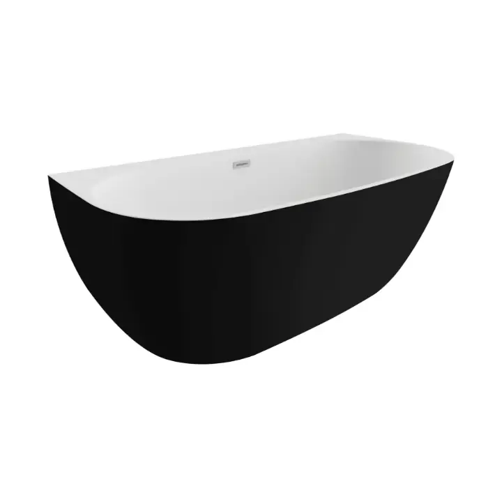 Nie czekaj - Wanna wolnostojąca przyścienna risa 160 cm x 80 cm / czarny mat 00479