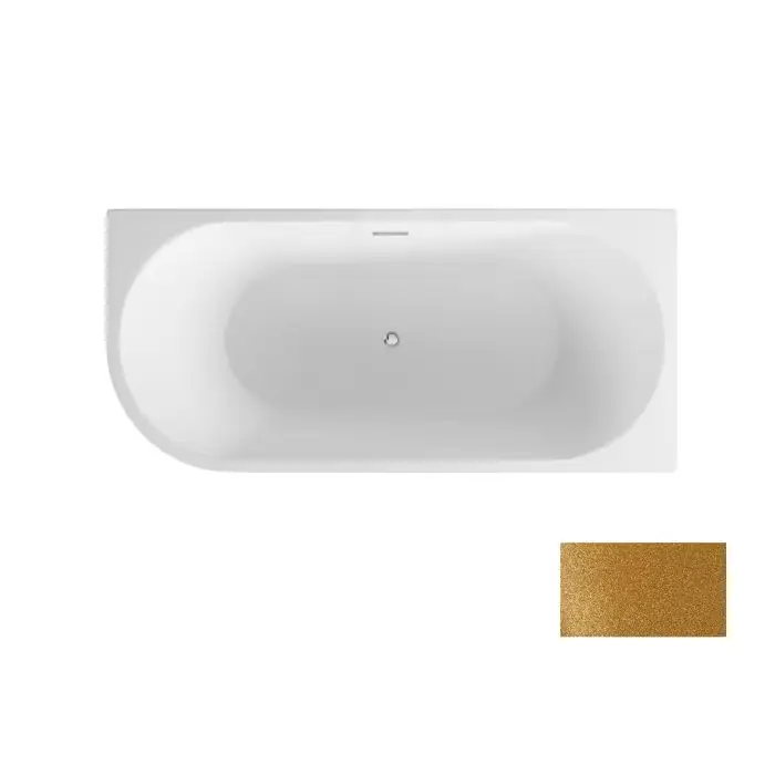 Zoya glam złota wanna wolnostojąca przyścienna / maskownica syfonu z przelewem czarna 150 x 75 lewa WA-150-ZLZC - Ulubieniec klientów