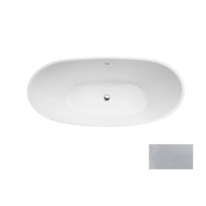 Ayla glam srebrna wanna wolnostojąca / syfon z przelewem chrom 170 x 80 WA-170-AYSR | Produkt wysokiej jakości