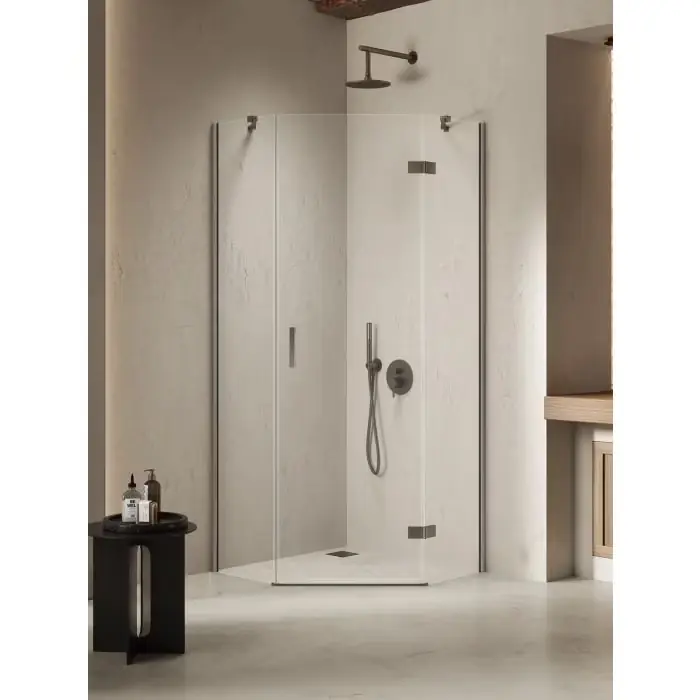 Kabina nesta gunmetal brushed 1d pięciokątna p 80x80x200 czyste 6mm active shield 2.0 K-4786 | Kup dziś