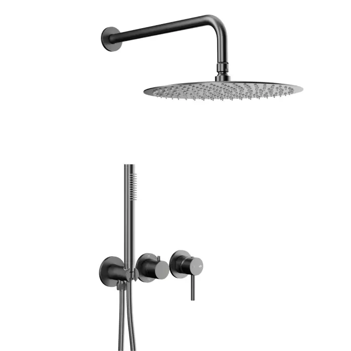 Moza zestaw natryskowy, podtynkowy z baterią 3-otworową, 2 funkcyjną, pvd gun metal grey 5039-511-61 | Cena po obniżce