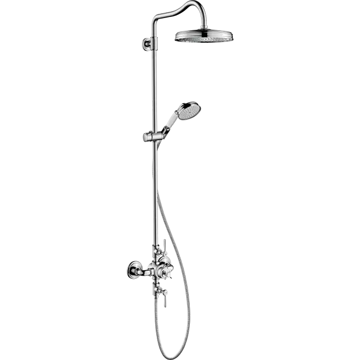 Axor montreux showerpipe with thermostatic mixer and 1jet overhead shower, lever handles 16572000 - Skorzystaj teraz