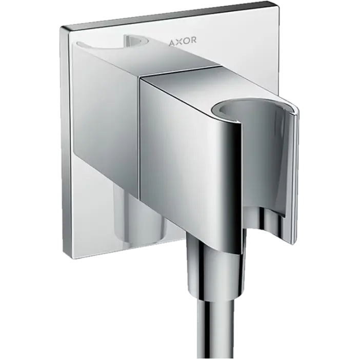 Zostało tylko kilka sztuk | Showersolutions przyłącze węża prysznicowego z uchwytem, kwadratowe chrom 36734000