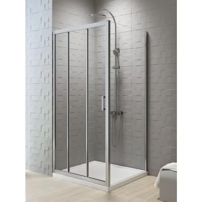 Oferta specjalna - Kabina prysznicowa new varia 1d prostokątna u 90x80x190 szkło czyste 6mm active shield D-0263A/D-0104B