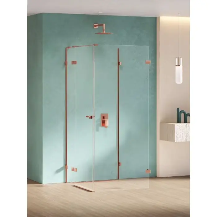 Kabina prysznicowa eventa copper shine 1d prostokątna przyścienna l 90x80x200 szkło czyste 8mm active shield 2.0 EXK-6499 | Ulubieniec klientów