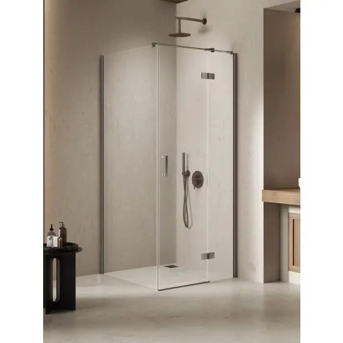 Kabina nesta gunmetal brushed 1d kwadratowa p 80x80x200 czyste 6mm active shield 2.0 K-4727 | Produkt ceniony przez klientów