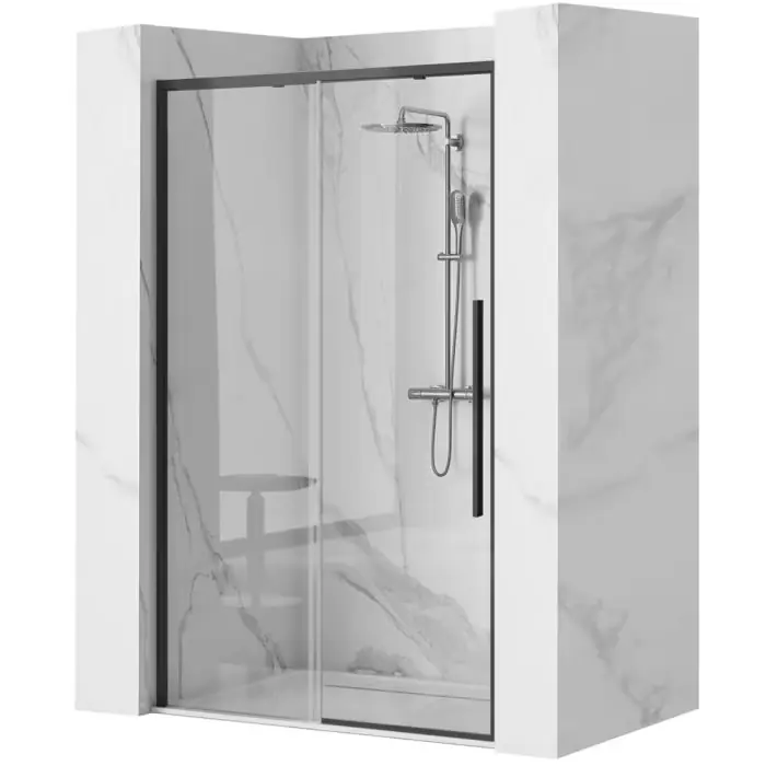 Drzwi prysznicowe transparent 1200x1950solar black REA-K6312 | Łatwe zamówienie