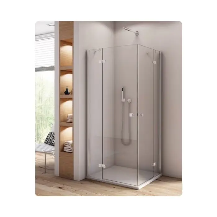 Annea an13 / drzwi jednoczęściowe ze ścianką stałą w linii. szkło hartowane 6 mm z powłoką aquaperle AN13GSM15007+V.ANE.50.200 | Wybór klientów