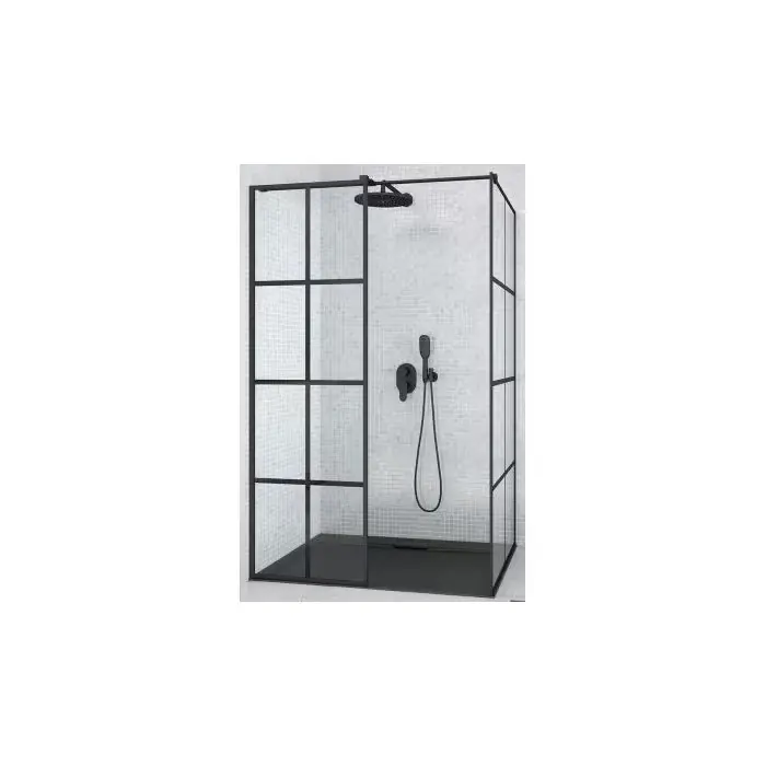 Bardzo popularny produkt - Besco excea walk-in kabina prysznicowa 120x80 cm prostokątna szkło z motywem exc-128-190b EXC-128-190B