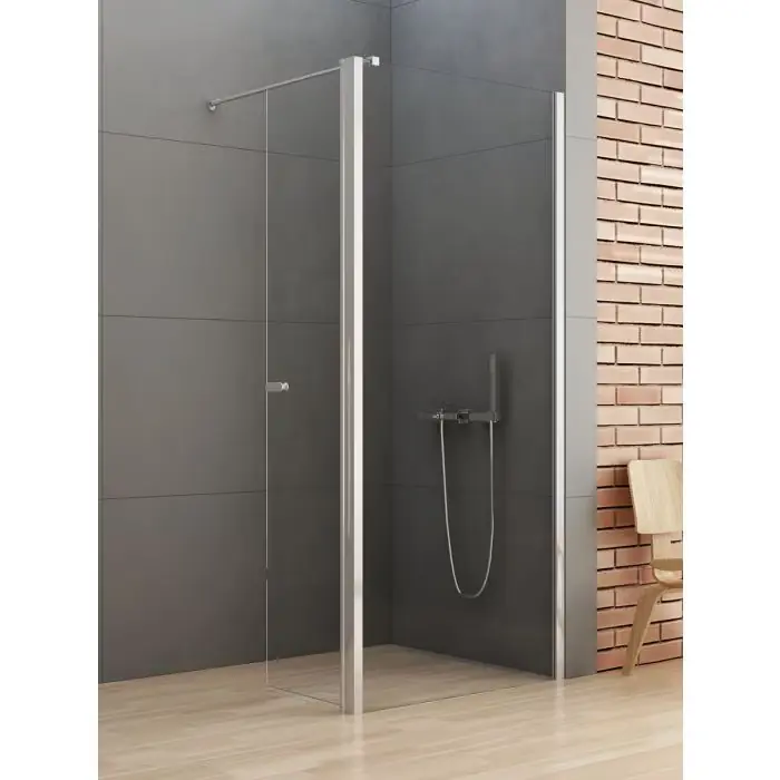 Ostatnie sztuki | Nz4 kabina prysznicowa new soleo walk-in 60x195 ze skrzydłem uchylnym 54 szkło czyste 6mm active shield 2.0 K-0756