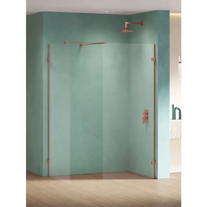 Kabina prysznicowa eventa copper shine walk-in u 160x80x200 szkło czyste 8mm active shield 2.0 EXK-6566 - Duży rabat