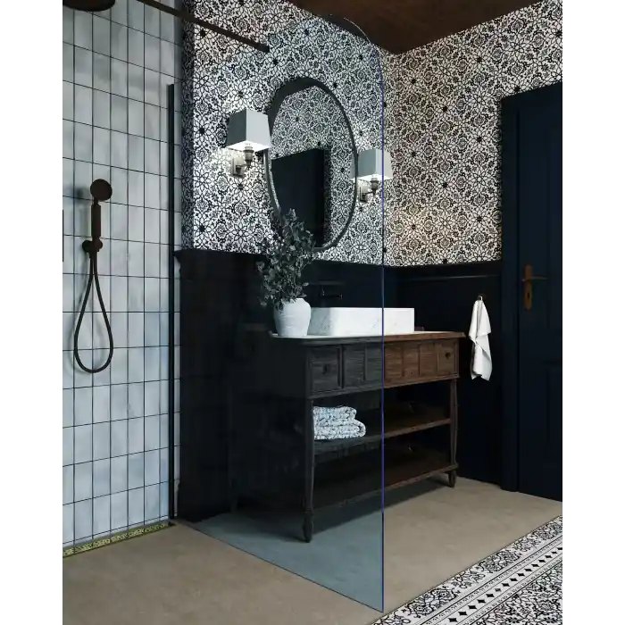 ścianka prysznicowa czarna garda wall 130 cm (złoto szczotkowane) SPR-005CZ-130ZSZ | Zostało tylko kilka sztuk