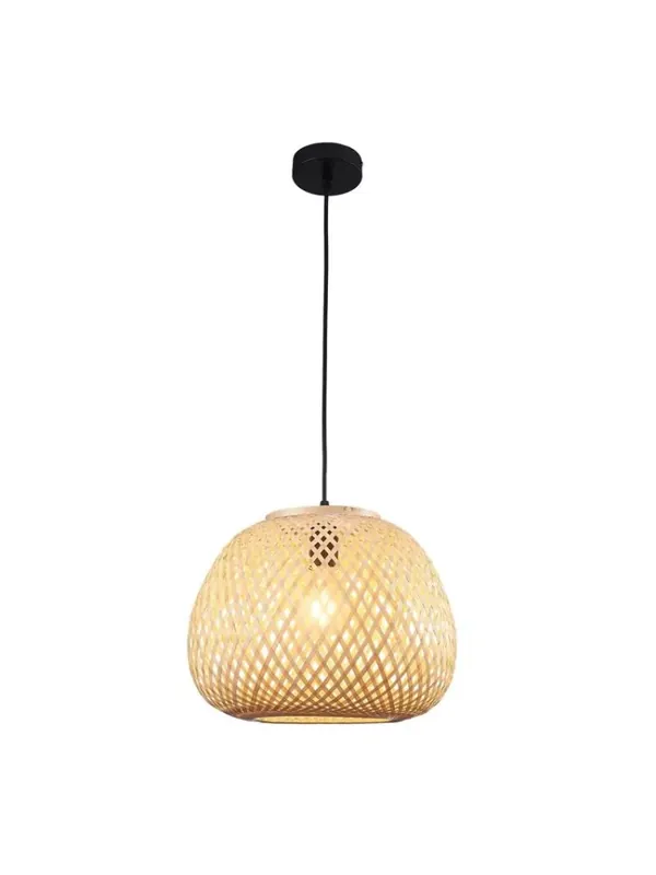 Lampa wisząca żyrandol ZANZIBAR E27 wiklinowa beżowa bambus w stylu boho 329196 Goldlux - Cena promocyjna