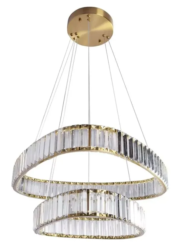 Lampa wisząca złota kryształ PRISMATIC LED 43W 6400lm 4000K 60cm luksusowy żyrandol glamour do salonu 338273 GoldLux | Właśnie dodano