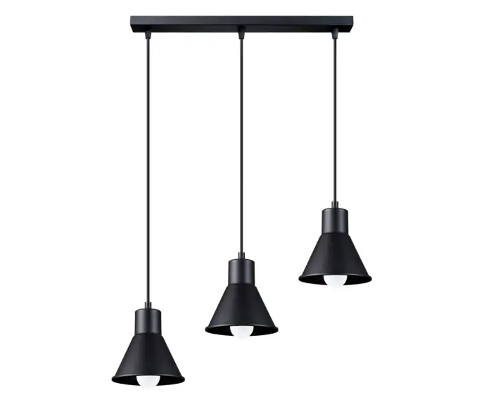 Żyrandol TALEJA 3 czarny E27 Sollux Lighting model SL.0986 - Ekspresowa dostawa