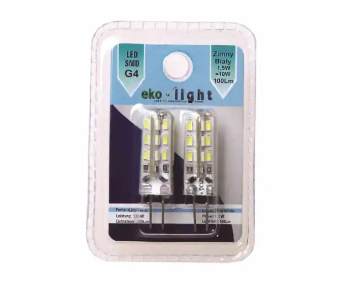 Żarówka LED 1,5W G4 zimna Eko-light EKZA123 biały, szkło - Oferta dnia