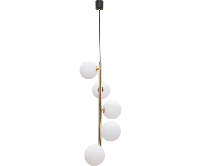Nie przegap okazji | Lampa wisząca złota z białymi kulami ALI 5xG9 Zuma Line 5648