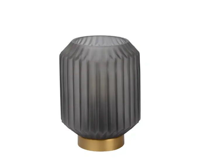 Tylko kilka sztuk | Lampa stołowa szklana dymiona złota glamour ozdobna E14 Sueno Lucide
