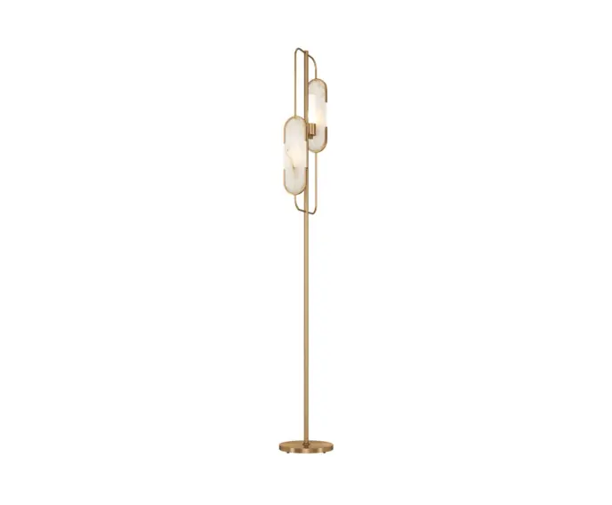 Tylko dziś - Lampa podłogowa złota z marmurowymi płytkami Marmo Maytoni MOD099FL-02G