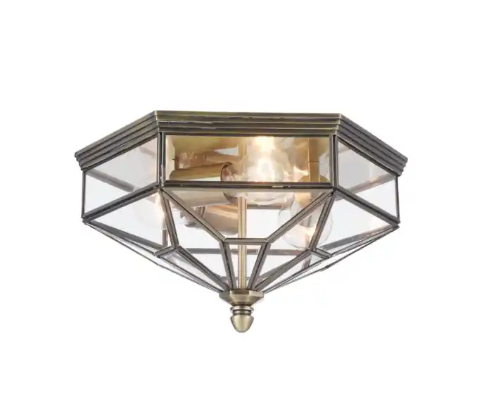 Oszczędź | Lampa sufitowa szklany klosz miedziany stelaż Zeil Maytoni H356-CL-03-BZ