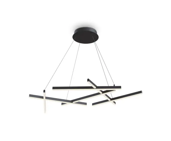 Lampa wisząca czarna, asymetryczne linie LED Line Maytoni MOD016PL-L75B - Kup dziś