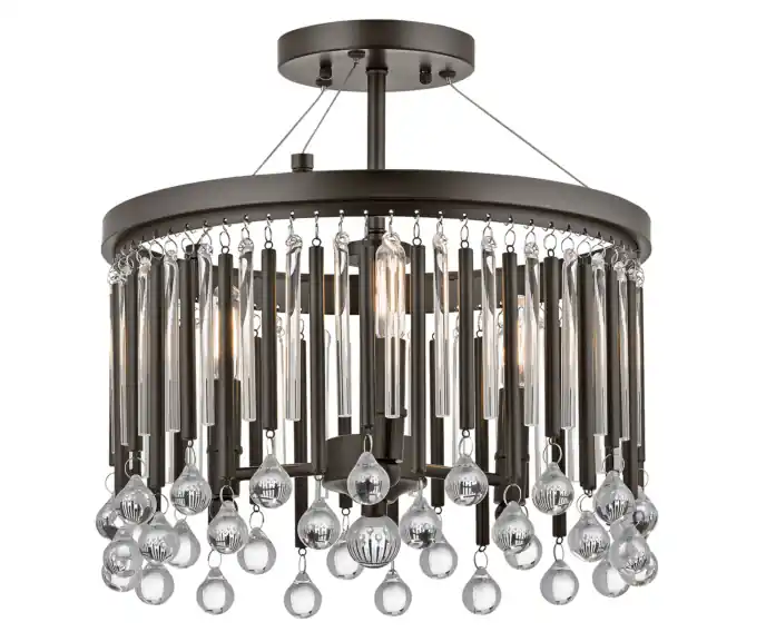 Lampa sufitowa kryształowa kawowa Piper 3xE14 60W Kichler - Dobra cena