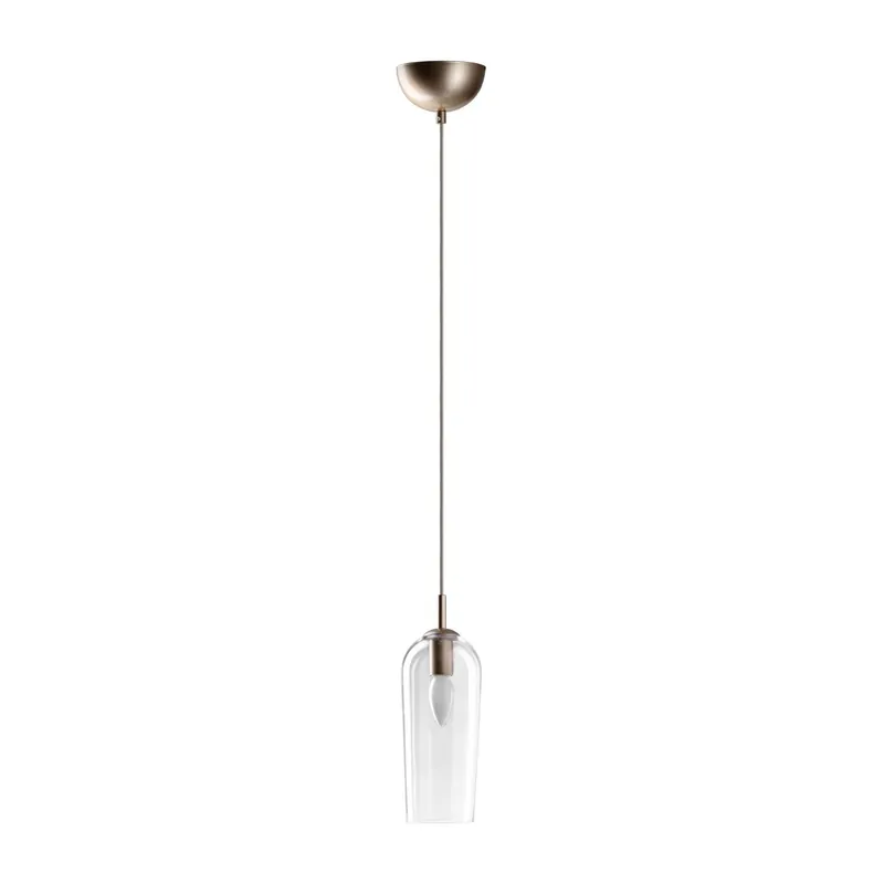 Lampa wisząca szklana przezroczysta z mosiądzem AZ3337 z serii Blanca - Azzardo | Oferta limitowana