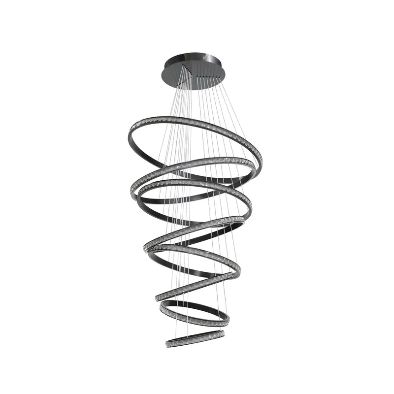 Lampa wisząca czarna kryształowa 8-punktowa AZ6774 z serii AZALEA SPIRAL - Azzardo | Bestseller