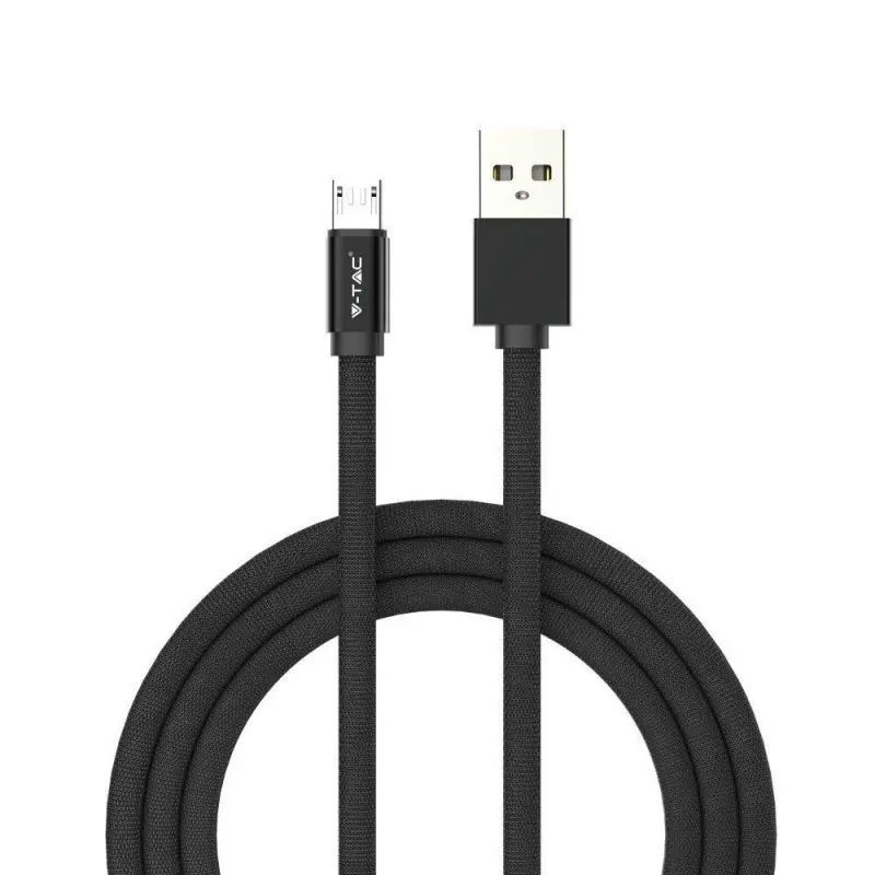 Bezpieczna płatność - Przewód micro USB V-TAC 1M czarny seria ruby VT-5341