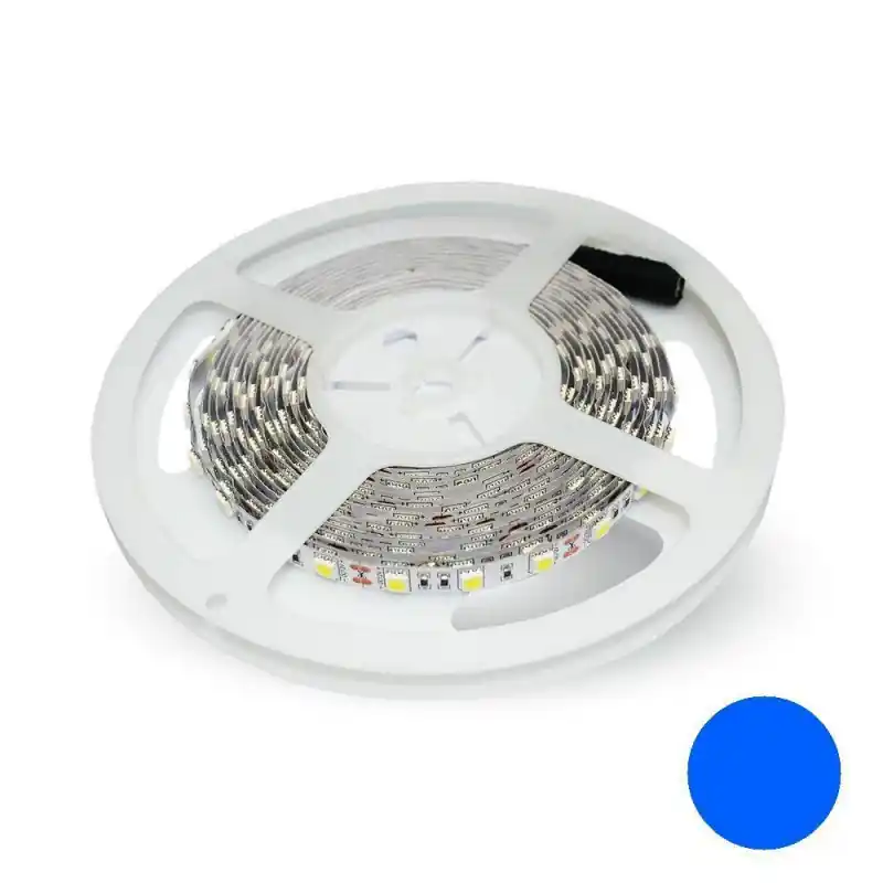 Taśma LED V-TAC 12V SMD5050 300LED IP20 11W/m VT-5050 60-IP20-11 Kolor Niebieski | Najwyższa jakość