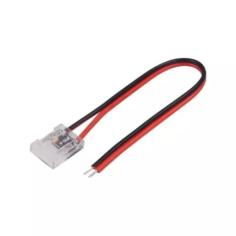 Outlet - Konektor złączka taśm LED V-TAC przeźroczysta Z przewodami gęste/zwykłe/COB 8mm